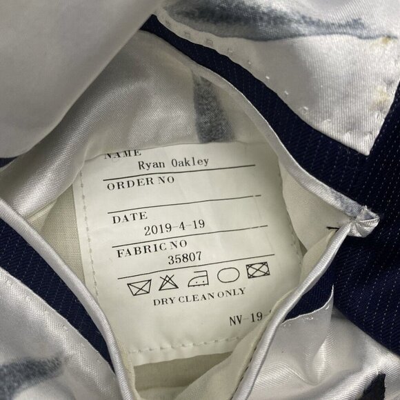 VITALE BARBERIS Men Blazer Size XL Wool Super 110 CANONICO STITCHED Blue Classic - Picture 15 of 16